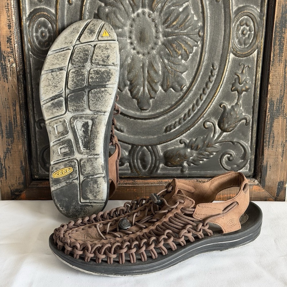 Keen Uneek Sandals Mens 11.5‎ Paracord Fishing Water Hiking Brown 1017199